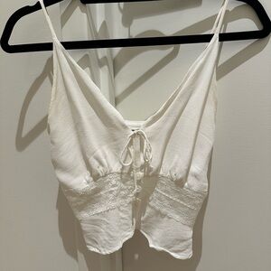 Reformation White Lace Trim Camisole